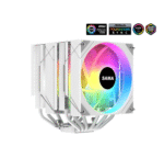 SAMA 6PDW ARGB White CPU Air Cooler 120mm Cooling Fan Addressable RGB Aluminum PC CPU