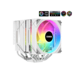 SAMA 6PDW ARGB White CPU Air Cooler 120mm Cooling Fan Addressable RGB Aluminum PC CPU
