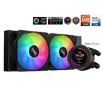 SAMA SM240 Black liquid Cooler 240mm ARGB AIO Radiator LCD Video Temperature Display Screen CPU