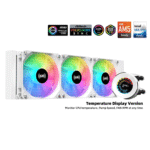 SAMA T360 White liquid Cooler 360mm ARGB AIO Radiator LCD Temperature Display Screen CPU