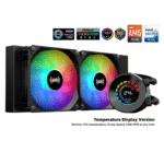 SAMA T240 Black liquid Cooler 360mm ARGB AIO Radiator LCD Temperature Display Screen CPU Cooler with