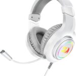 Redragon H260 Hylas RGB White, Gaming Headphones with Microphone, Circumaural Pads