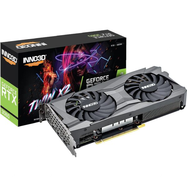 Inno3D NVIDIA GEFORCE RTX 3060 Ti Twin X2 OC LHR 8 GB GDDR6 256-bit PCI-E 4.0 X16 Gaming Graphics Card - N306T2-08D6X-119032DH, pci_e_x4