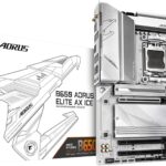 GIGABYTE B650 AORUS Elite AX ICE (AM5/ LGA 1718/ AMD/ B650/ ATX/ 5-Year Warranty/ DDR5/ Triple M.2/ PCIe 5.0/ USB 3.2 Gen2X2 Type-C/WiFi 6E/ 2.5GbE LAN/Snow White/EZ-Latch/Motherboard)