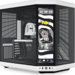 HYTE Y70 Touch Infinite Dual Chamber ATX Mid Tower Modern Aesthetic Case with Integrated 2.5K LCD Touchscreen - Panda/White