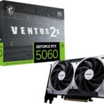 MSI Gaming RTX 5060 8G Ventus 2X OC Graphics Card (8GB GDDR7,128-bit, Extreme Performance: 2535 MHz, DisplayPort x3 2.1a, HDMI 2.1b, NVIDIA Blackwell Architecture)